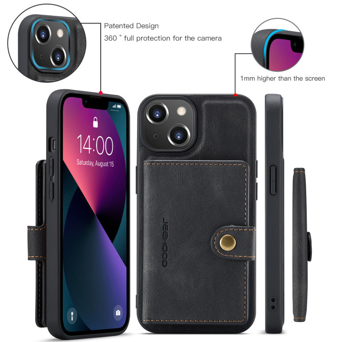 Coque iPhone 13 mini JEEHOOD Portefeuille Rétro