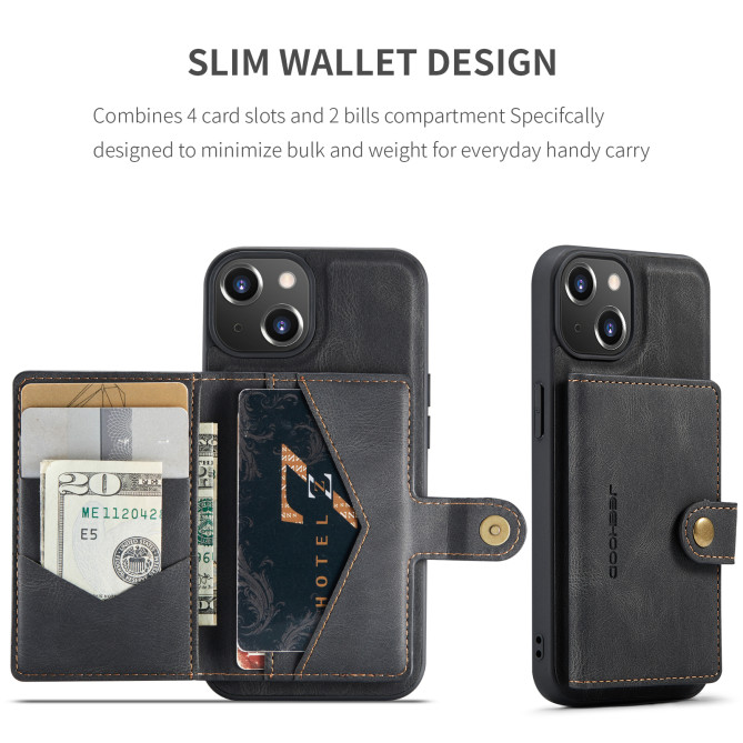 Coque iPhone 13 mini JEEHOOD Portefeuille Rétro