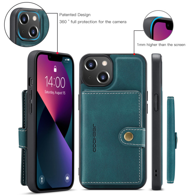 Coque iPhone 13 mini JEEHOOD Portefeuille Rétro