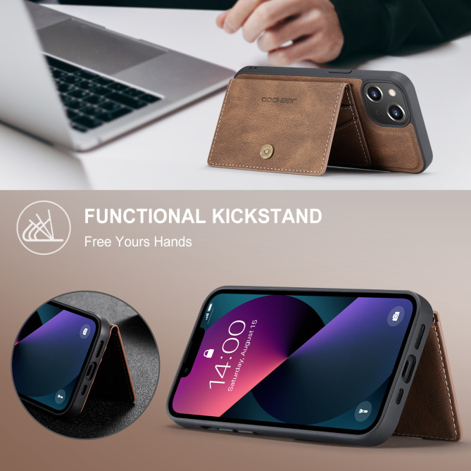 Coque iPhone 13 mini JEEHOOD Portefeuille Rétro