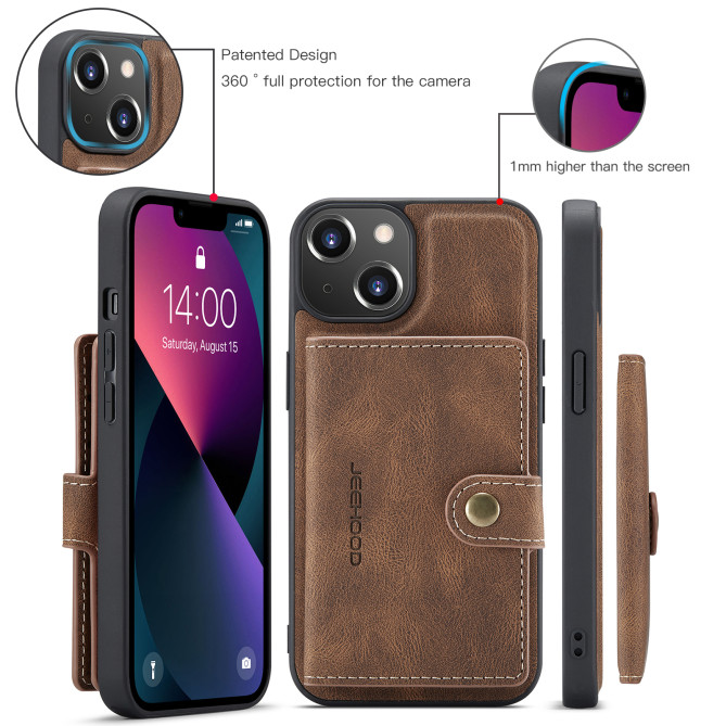 Coque iPhone 13 mini JEEHOOD Portefeuille Rétro