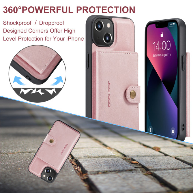 Coque iPhone 13 mini JEEHOOD Portefeuille Rétro