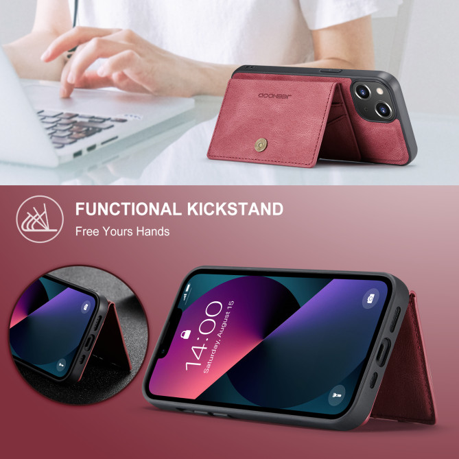 Coque iPhone 13 mini JEEHOOD Portefeuille Rétro