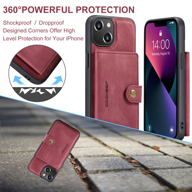 Coque iPhone 13 mini JEEHOOD Portefeuille Rétro