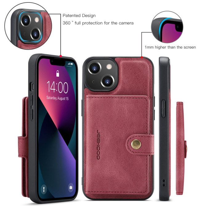 Coque iPhone 13 mini JEEHOOD Portefeuille Rétro