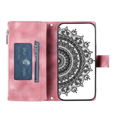 Housse iPhone 13 mini Mandala Floral Portefeuille Support Modèle 3
