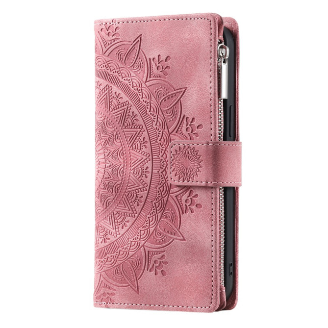 Housse iPhone 13 mini Mandala Floral Portefeuille Support Modèle 3