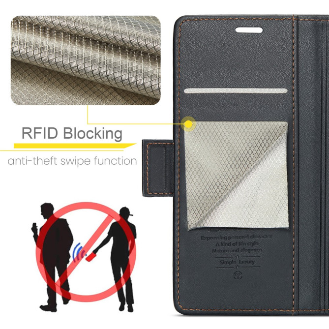 Housse iPhone 13 mini CASEME Portefeuille RFID Litchi