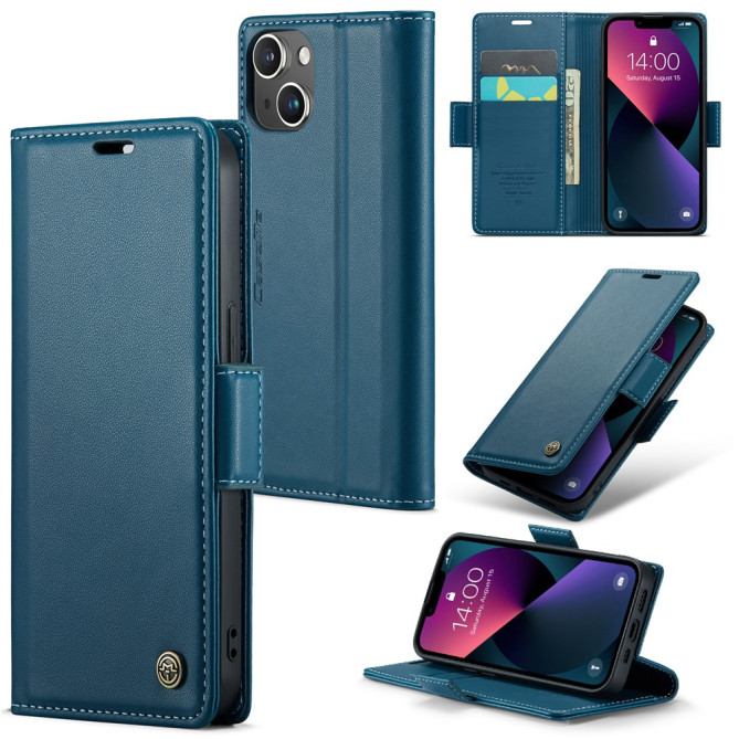 Housse iPhone 13 mini CASEME Portefeuille RFID Litchi