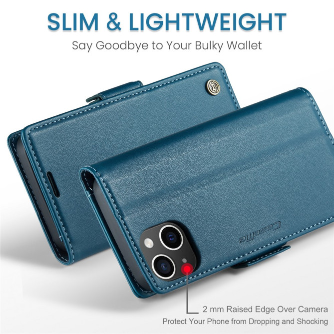 Housse iPhone 13 mini CASEME Portefeuille RFID Litchi