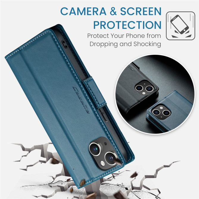 Housse iPhone 13 mini CASEME Portefeuille RFID Litchi