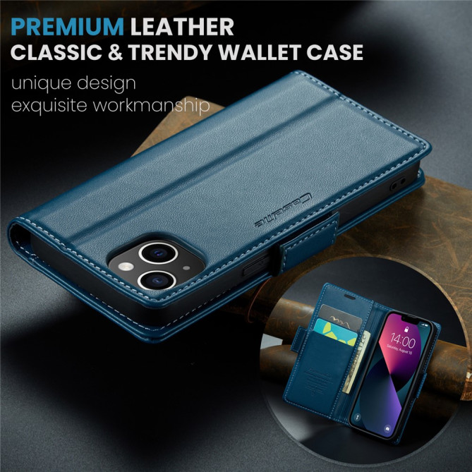 Housse iPhone 13 mini CASEME Portefeuille RFID Litchi