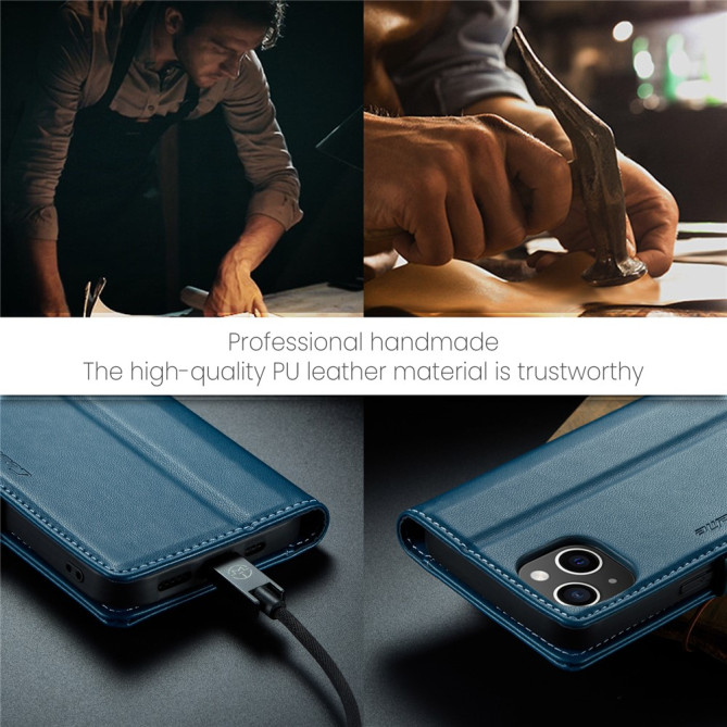 Housse iPhone 13 mini CASEME Portefeuille RFID Litchi