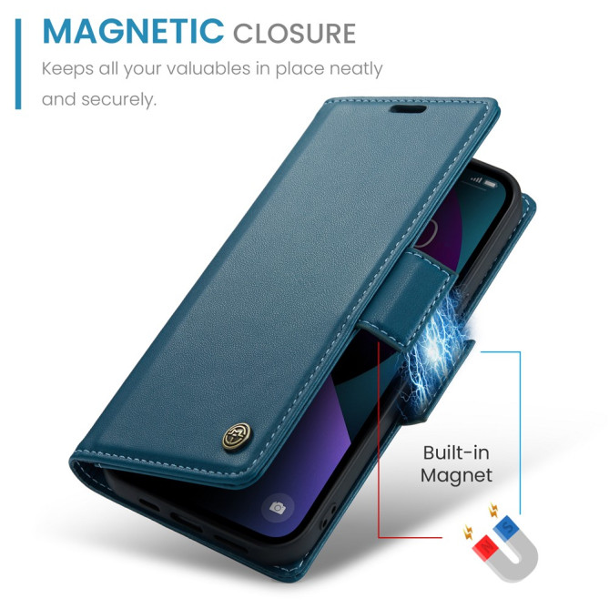 Housse iPhone 13 mini CASEME Portefeuille RFID Litchi