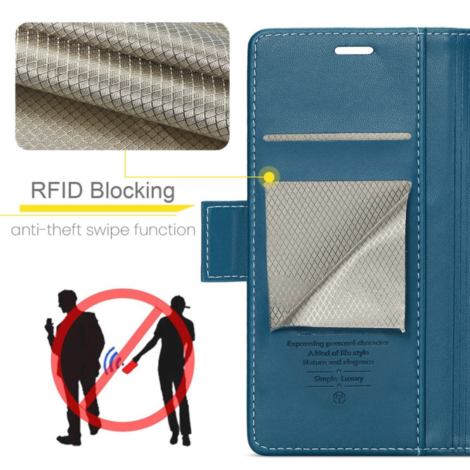 Housse iPhone 13 mini CASEME Portefeuille RFID Litchi