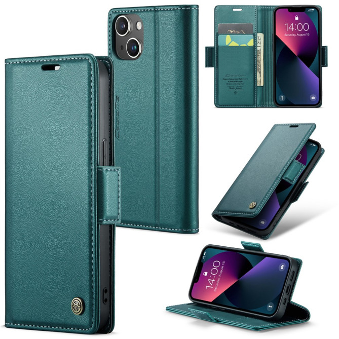 Housse iPhone 13 mini CASEME Portefeuille RFID Litchi