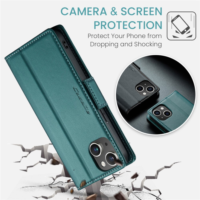 Housse iPhone 13 mini CASEME Portefeuille RFID Litchi
