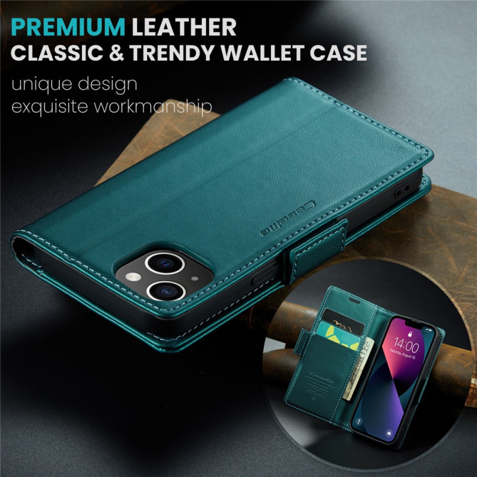 Housse iPhone 13 mini CASEME Portefeuille RFID Litchi