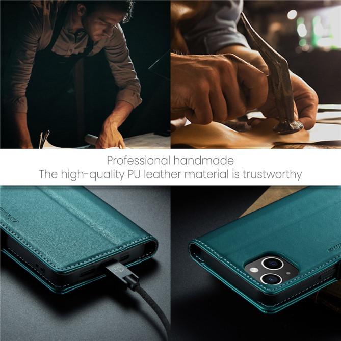 Housse iPhone 13 mini CASEME Portefeuille RFID Litchi