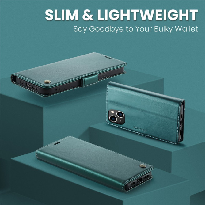 Housse iPhone 13 mini CASEME Portefeuille RFID Litchi