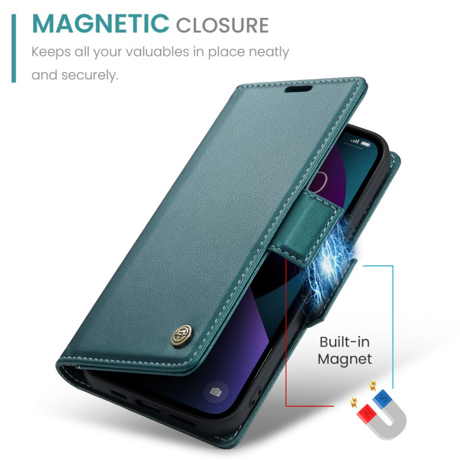Housse iPhone 13 mini CASEME Portefeuille RFID Litchi