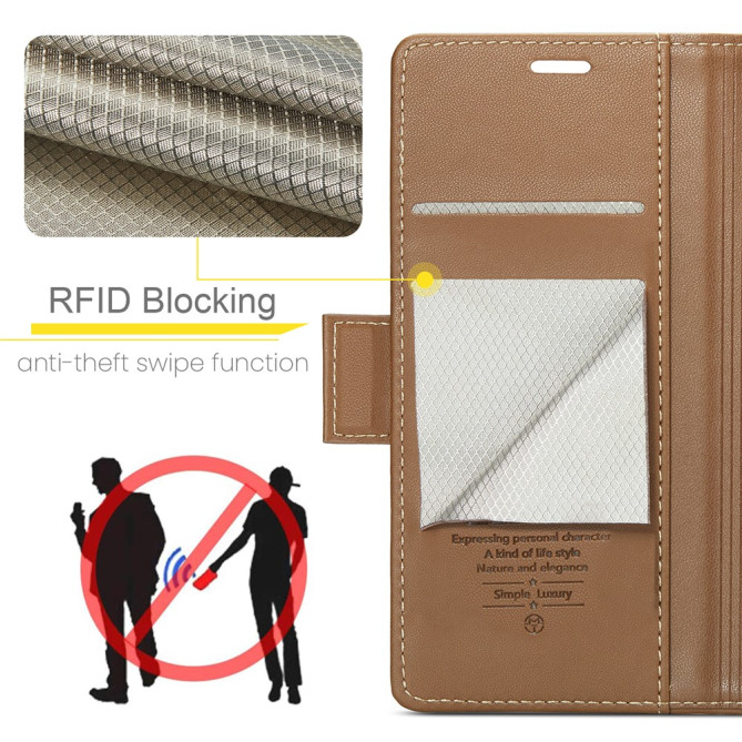 Housse iPhone 13 mini CASEME Portefeuille RFID Litchi