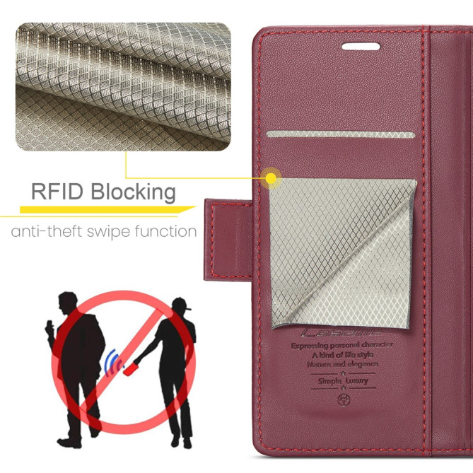 Housse iPhone 13 mini CASEME Portefeuille RFID Litchi
