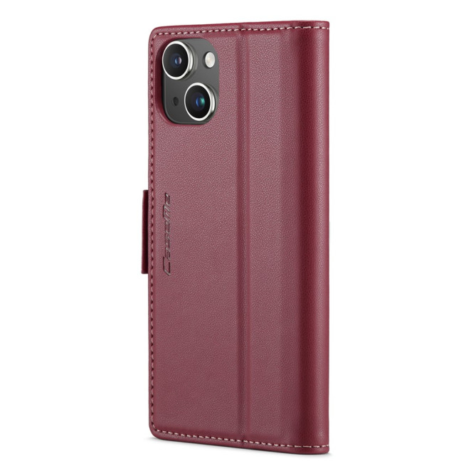 Housse iPhone 13 mini CASEME Portefeuille RFID Litchi