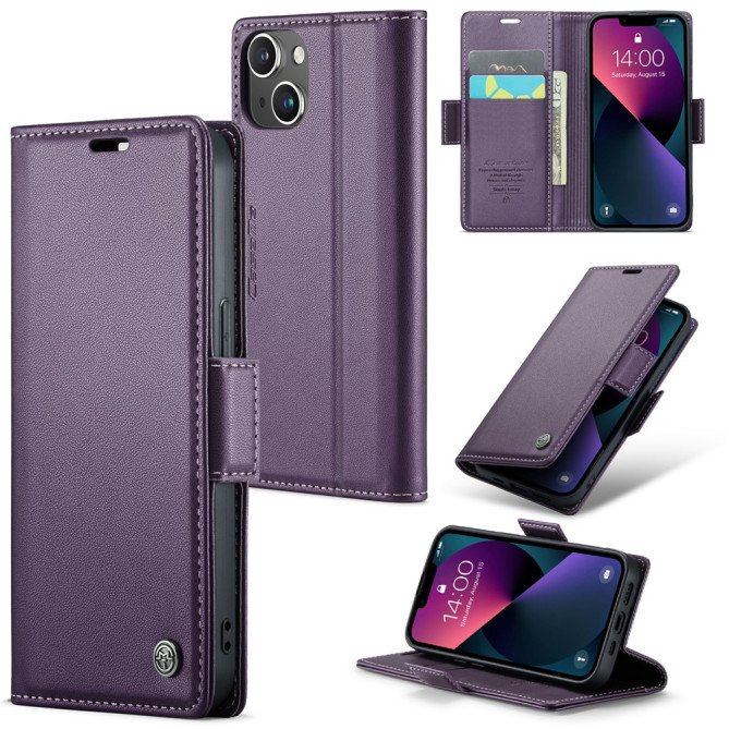 Housse iPhone 13 mini CASEME Portefeuille RFID Litchi