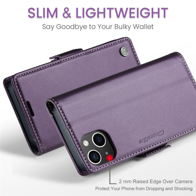 Housse iPhone 13 mini CASEME Portefeuille RFID Litchi