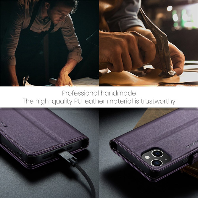 Housse iPhone 13 mini CASEME Portefeuille RFID Litchi