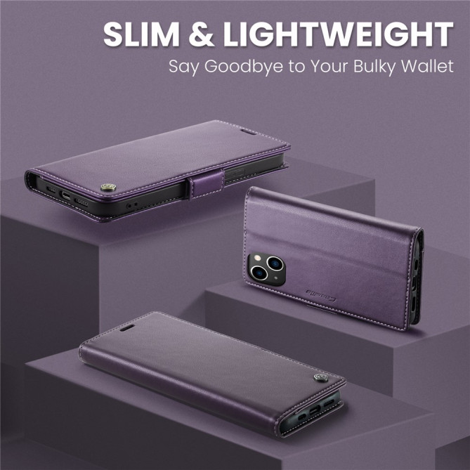 Housse iPhone 13 mini CASEME Portefeuille RFID Litchi