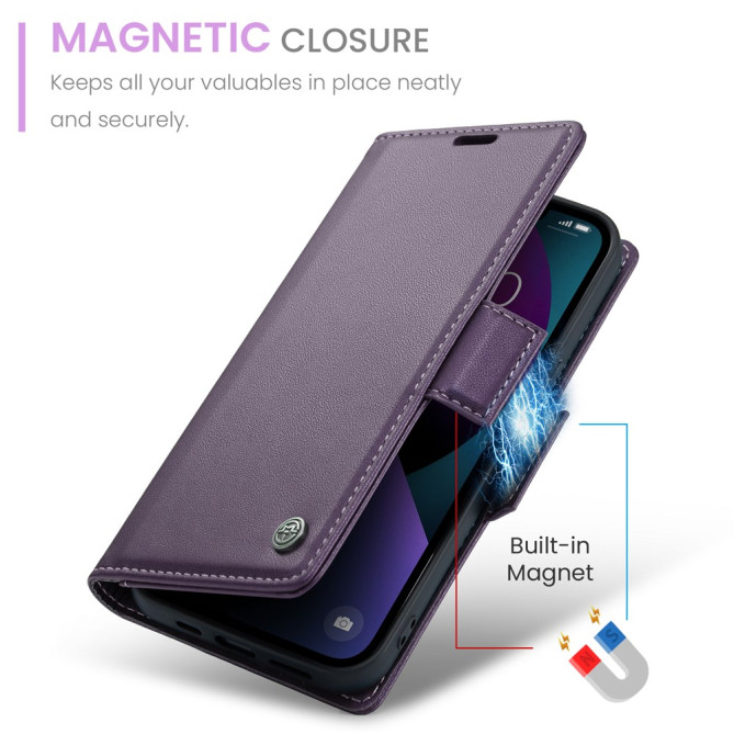 Housse iPhone 13 mini CASEME Portefeuille RFID Litchi