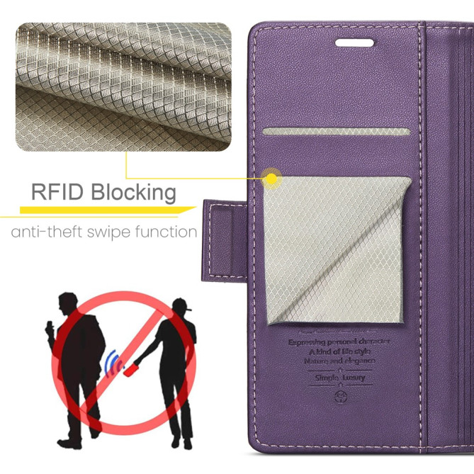 Housse iPhone 13 mini CASEME Portefeuille RFID Litchi