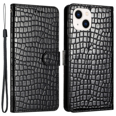 Housse iPhone 13 mini Portefeuille Support Crocodile