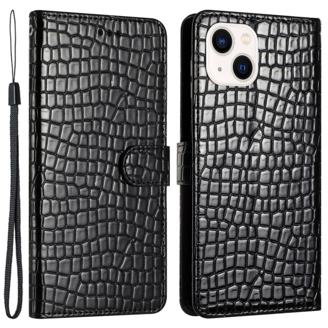 Housse iPhone 13 mini Portefeuille Support Crocodile