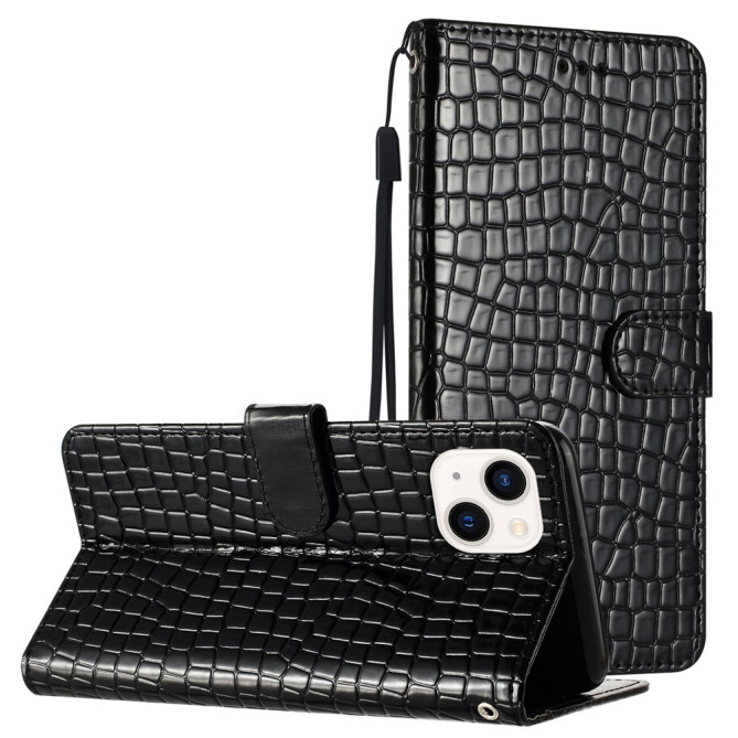 Housse iPhone 13 mini Portefeuille Support Crocodile
