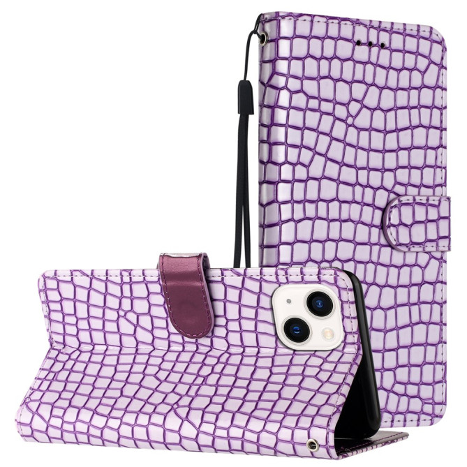Housse iPhone 13 mini Portefeuille Support Crocodile