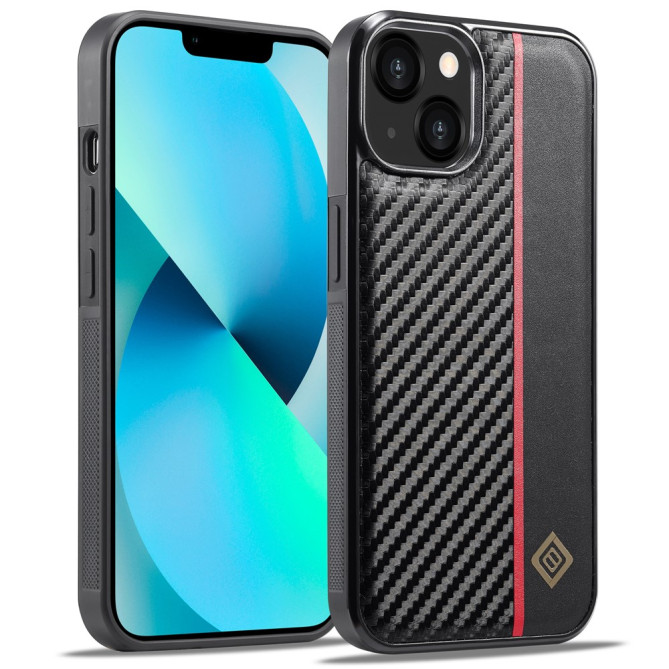 Coque iPhone 13 mini LC.IMEEKE Fibre de Carbone