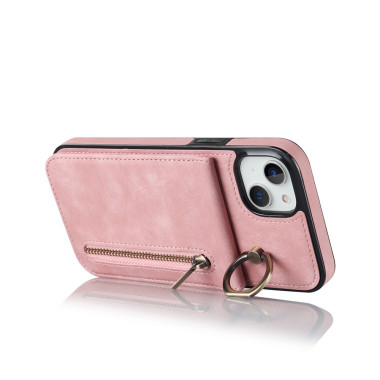 Coque iPhone 13 mini Portefeuille Zippé Anneau