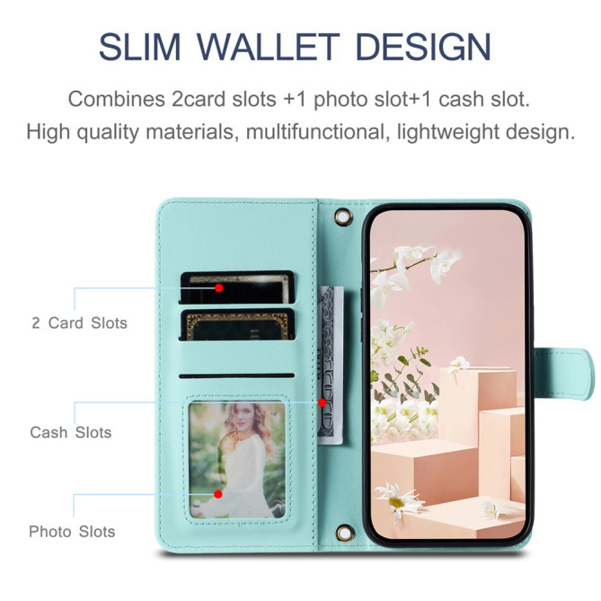 Housse iPhone 13 mini Portefeuille Support avec Dragonne Modèle 6