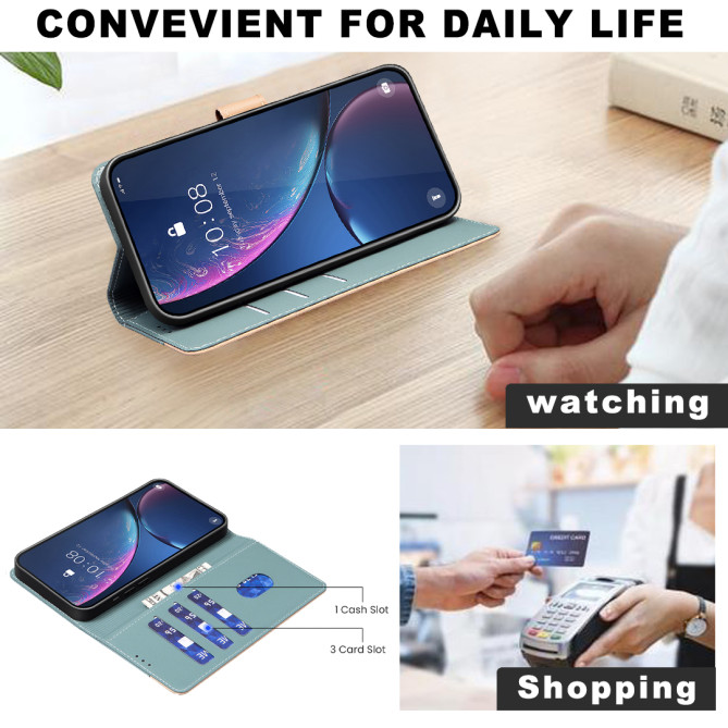 Housse Samsung Galaxy A37 BINFEN Portefeuille RFID Bicolore