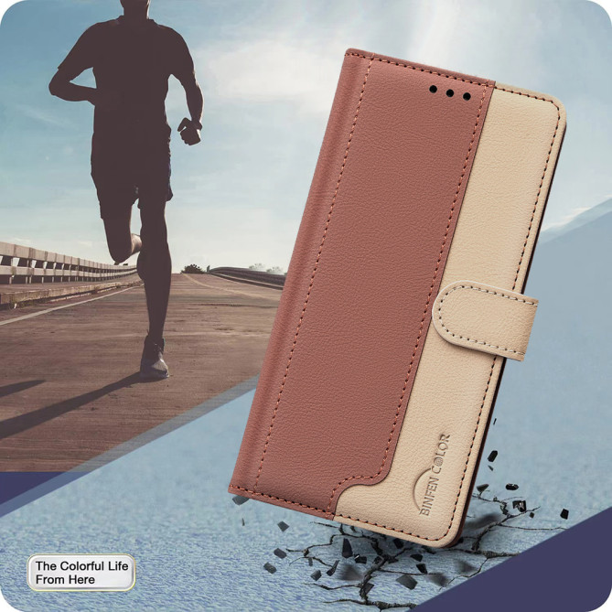 Housse Samsung Galaxy A37 BINFEN Portefeuille RFID Bicolore