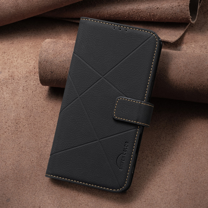 Housse Samsung Galaxy A37 BINFEN BF35 Géométrique Portefeuille RFID