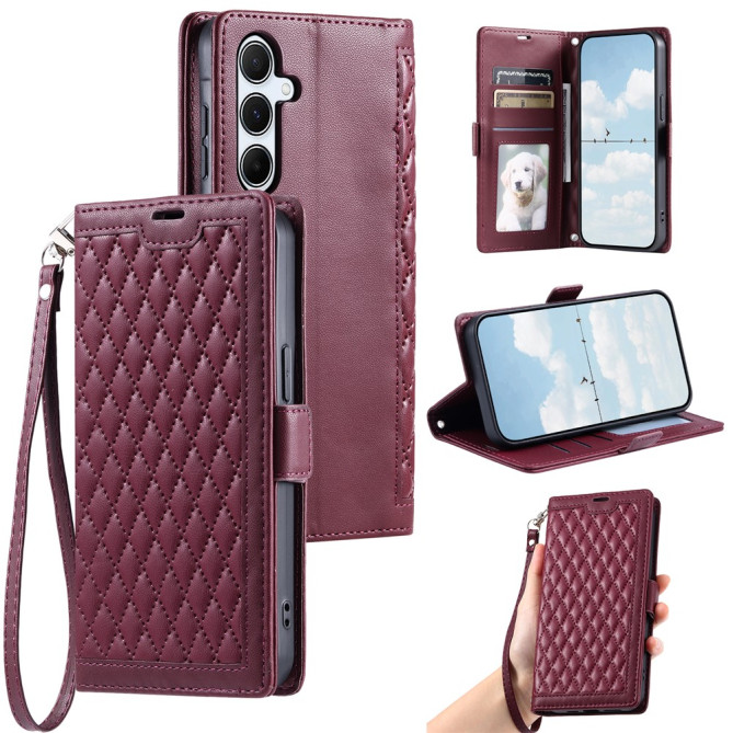 Housse Samsung Galaxy A37 Losange Portefeuille Support Dragonne