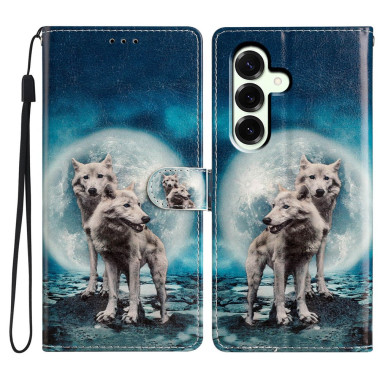 Housse Samsung Galaxy A37 Deux Loups Portefeuille Support Dragonne