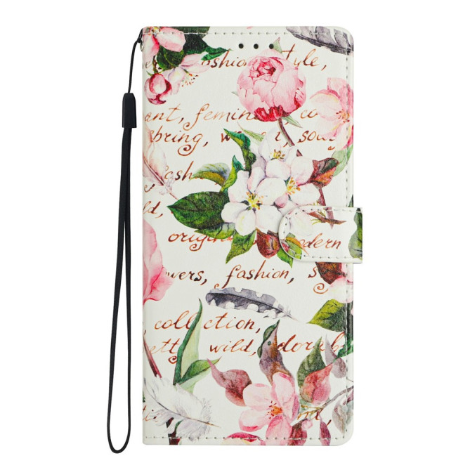 Housse Samsung Galaxy A37 Feuilles et Fleurs Portefeuille Support Dragonne