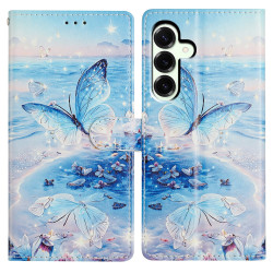 Housse Samsung Galaxy A37 Papillon Océan Portefeuille Support Dragonne