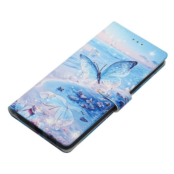 Housse Samsung Galaxy A37 Papillon Océan Portefeuille Support Dragonne