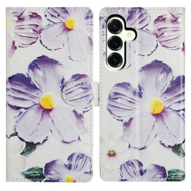 Housse Samsung Galaxy A37 Fleur Violette Portefeuille Support Dragonne